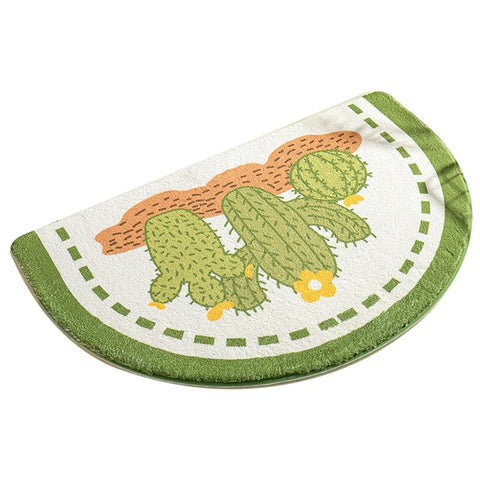 40*60cm Semicircle Bath Mat Furry Bathroom Rug Water Absorbent Floor Carpet