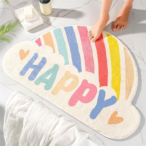 50*80cm Furry Bathroom Rug Non-slip Floor Carpet Water Absorbent Bath Mat