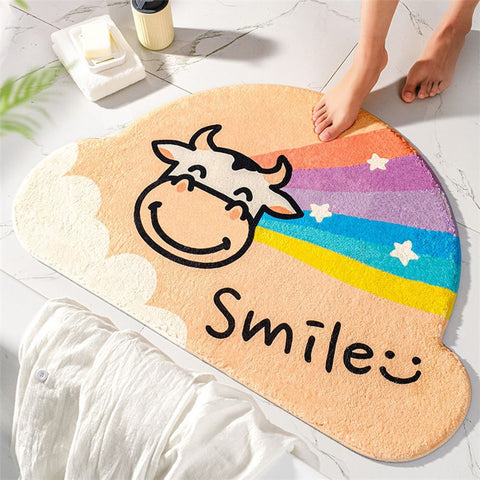 50*80cm Furry Bathroom Rug Non-slip Floor Carpet Water Absorbent Bath Mat