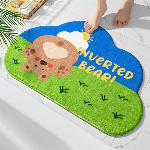 50*80cm Furry Bathroom Rug Non-slip Floor Carpet Water Absorbent Bath Mat