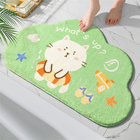 50*80cm Furry Bathroom Rug Non-slip Floor Carpet Water Absorbent Bath Mat