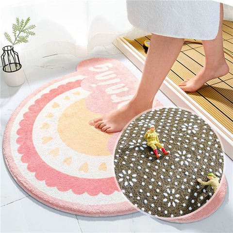 40*60cm Bathroom Door Mat Non-slip Furry Floor Carpet Absorbent Bath Mat