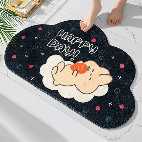 40*60cm Bathroom Door Mat Non-slip Furry Floor Carpet Absorbent Bath Mat