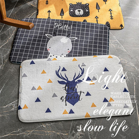 40x60cm Square Entrance Door Mat Non-Slip Water Absorbent Bathroom Mat Carpet