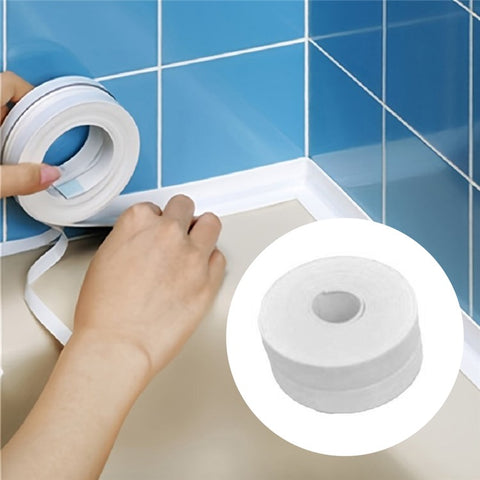 3.8CMx3.2M PVC Caulk Strips Self Adhesive Sealing Tape for Countertop Sink Shower Tile Bathtub