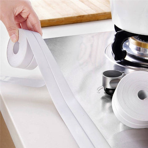 3.8CMx3.2M PVC Caulk Strips Self Adhesive Sealing Tape for Countertop Sink Shower Tile Bathtub