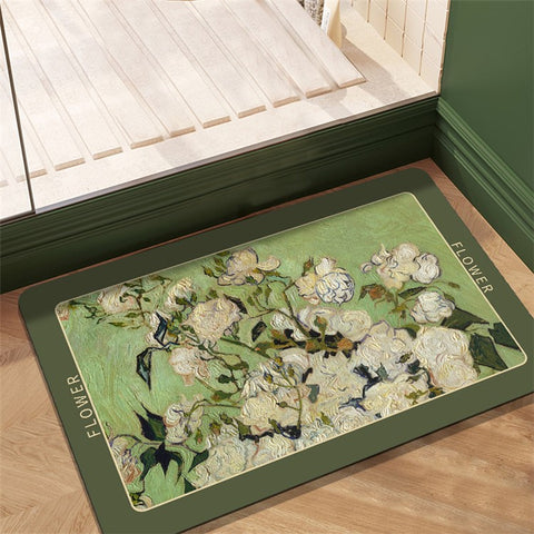 J-26 60x90cm Nordic Style Non-Slip Bath Mat Diatom Mud Water Absorbent Floor Pad Bathroom Carpet