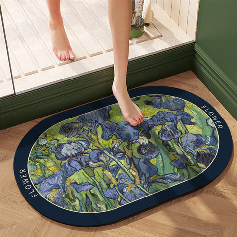 J-26 60x90cm Nordic Style Non-Slip Bath Mat Diatom Mud Water Absorbent Floor Pad Bathroom Carpet