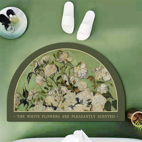 J-26 40x60cm Nordic Bath Mat Quick Drying Diatomud Bathroom Rug Non-Slip Foot Pad