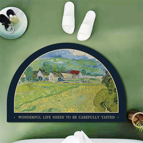 J-26 40x60cm Nordic Bath Mat Quick Drying Diatomud Bathroom Rug Non-Slip Foot Pad