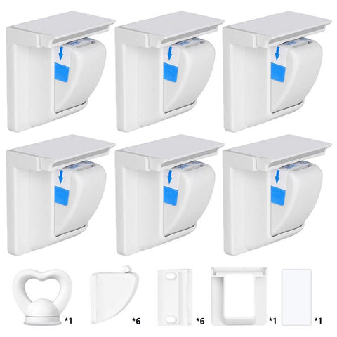 6Pcs Magnetic Cupboard Lock with Key Child Safety Lock for Kitchen Cabinets and Drawers