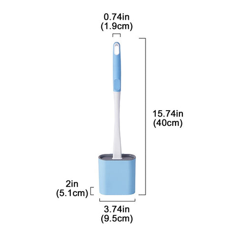 6905 Quick Drying Flat Head Soft Bristles Long Handle Toilet Brush with Base Bathroom Cleaning Supplies