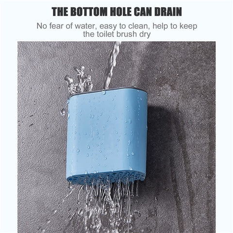 6905 Quick Drying Flat Head Soft Bristles Long Handle Toilet Brush with Base Bathroom Cleaning Supplies