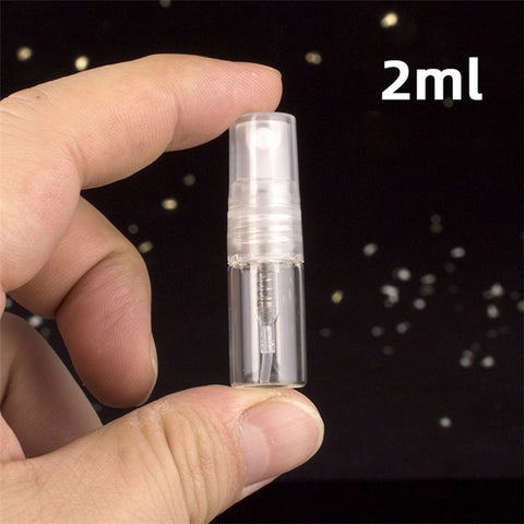 50Pcs 2ml Portable Mini Glass Spray Bottle Perfume Container Bathroom Travel Refillable Spray Bottle