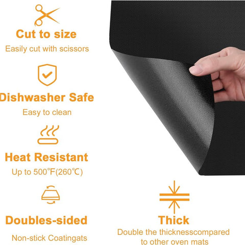 3Pcs 330x400x0.2mm Barbecue Grill Mat PTEF Fiberglass Cloth Heat Resistant Non-sticky Outdoor BBQ Sheet (BPA Free, No FDA Certificate)