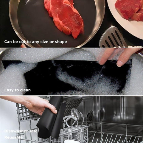 5PCS 33CMx40CMx0.2MM BBQ Grill Mats Non-Stick PTFE Fiberglass Grilling Liners Pads (BPA-Free, No FDA Certified)