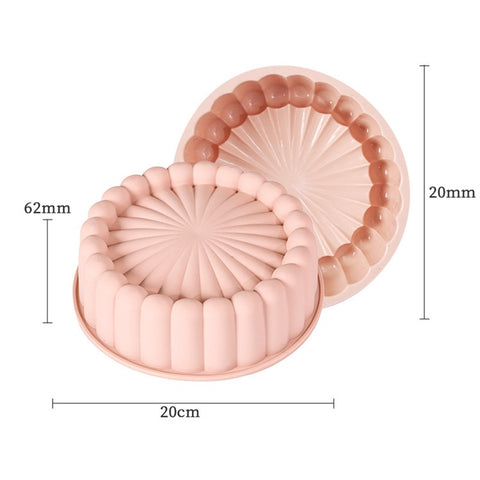 Flower Shape Silicone Baking Pan Round Tray Bread Mousse Cake Mold (BPA-Free, No FDA Certified)