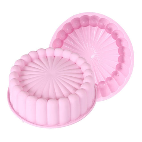 Flower Shape Silicone Baking Pan Round Tray Bread Mousse Cake Mold (BPA-Free, No FDA Certified)