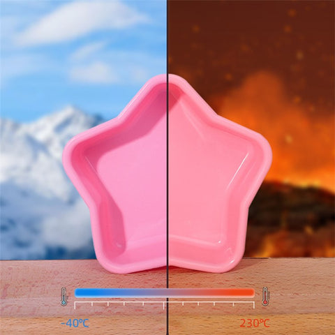 3D Star Shape Christmas Silicone Baking Mold for Mousse Cake Chocolate Jello (BPA-Free, No FDA Certified)
