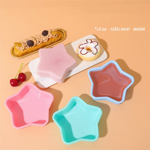 3D Star Shape Christmas Silicone Baking Mold for Mousse Cake Chocolate Jello (BPA-Free, No FDA Certified)