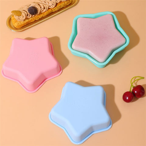 3D Star Shape Christmas Silicone Baking Mold for Mousse Cake Chocolate Jello (BPA-Free, No FDA Certified)