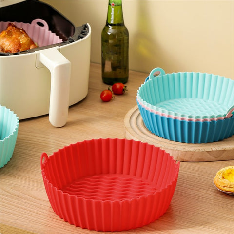 8.5-inch Air Fryer Silicone Liner Baking Tray Reusable Silicone Pot (BPA-free, No FDA Certificate)
