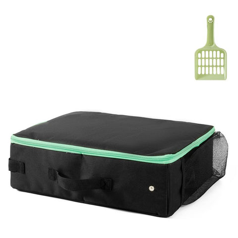 QS-115 Folding Cat Litter Box Portable Oxford Cloth Travel Feces Box Waterproof Mobile Cat Toilet