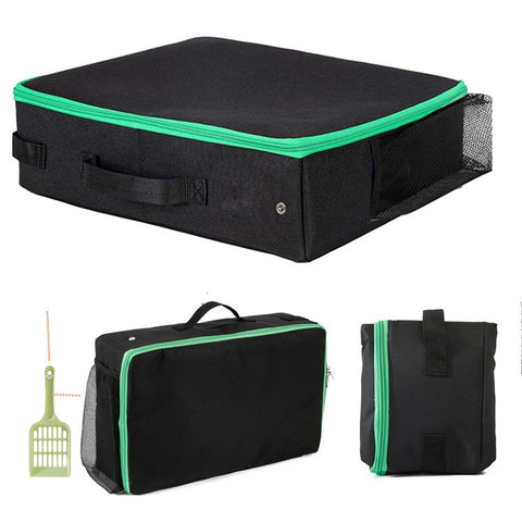 QS-115 Folding Cat Litter Box Portable Oxford Cloth Travel Feces Box Waterproof Mobile Cat Toilet