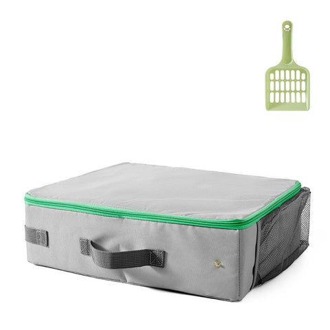 QS-115 Folding Cat Litter Box Portable Oxford Cloth Travel Feces Box Waterproof Mobile Cat Toilet