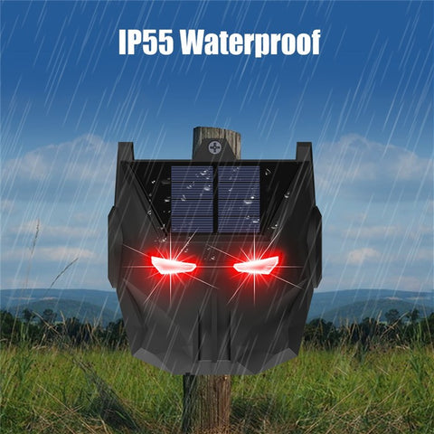 N911X 2Pcs Solar Powered Animal Repellent Lamp Outdoor Security Red LED Flashing Predator Deterrent Light