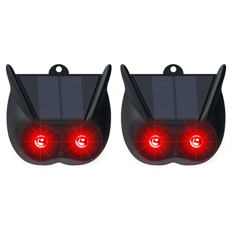 N911V 2Pcs Solar Powered Bird Animal Repellent Lamp Red LED Flashing Predator Deterrent Lights
