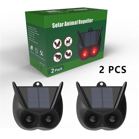 N911V 2Pcs Solar Powered Bird Animal Repellent Lamp Red LED Flashing Predator Deterrent Lights