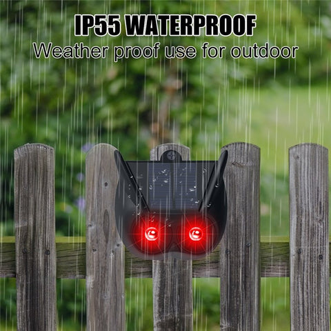 N911V 2Pcs Solar Powered Bird Animal Repellent Lamp Red LED Flashing Predator Deterrent Lights