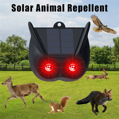 N911V 2Pcs Solar Powered Bird Animal Repellent Lamp Red LED Flashing Predator Deterrent Lights