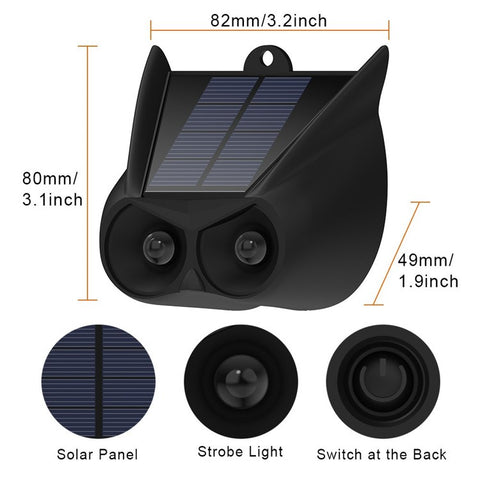 N911V 2Pcs Solar Powered Bird Animal Repellent Lamp Red LED Flashing Predator Deterrent Lights
