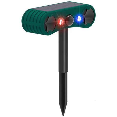 N911W Solar Powered Alarm for Garden, Farm Ultrasonic Animal Repellent Motion Sensor Infrared Detection