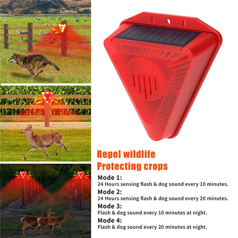 N911Q Solar Powered Bird Repellent Light Orchards Rice Fields Animal Deterrent Sound Light Alarm