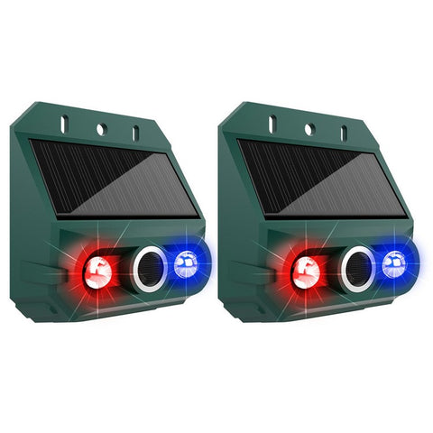 N911Z 2Pcs Solar Powered Ultrasonic Bird Repellent LED Flashing Pigeon Deterrent Motion Sensor Alarm