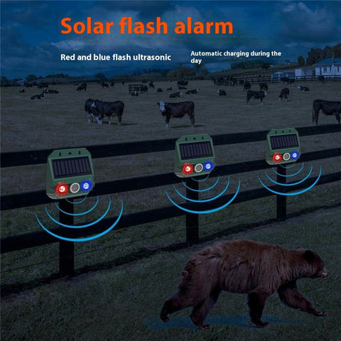 N911Z 2Pcs Solar Powered Ultrasonic Bird Repellent LED Flashing Pigeon Deterrent Motion Sensor Alarm