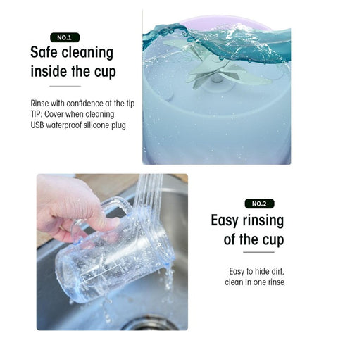 Portable Juicer 1200mAh Household Rechargeable Mini Juicer Cup(No FDA, BPA Free)