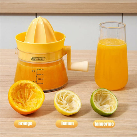 Manual Juicer Rotating Hand Crank Citrus Juicer Fruit Squeezer for Orange Lemon Watermelon (BPA Free, No FDA)
