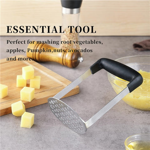 Stainless Steel Potato Masher Manual Food Ricer Fruit Vegetable Press Crusher Kitchen Gadget ( BPA Free , No FDA )