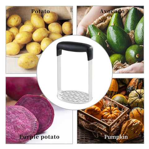 Stainless Steel Potato Masher Manual Food Ricer Fruit Vegetable Press Crusher Kitchen Gadget ( BPA Free , No FDA )