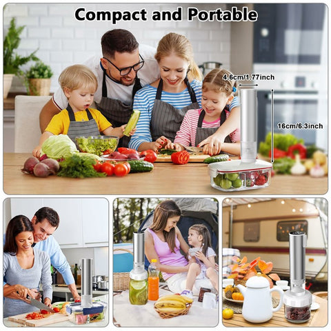 Handheld Vacuum Sealer Food Saver Machine with LED Display for Jars  /  Storage Bags