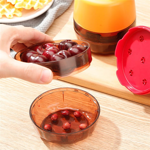 Cherry Pitter 7 Hole Seed Remover Olive Pitters Tool Pit Remover Portable Fruit Corer for Kitchen (BPA Free, No FDA)