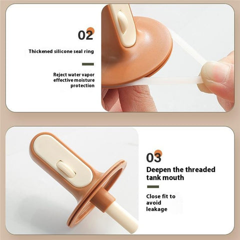 Kitchen Seasoning Container with Integrated Spoon Moisture Proof Glass Sealed Spice Jar (BPA Free, No FDA)