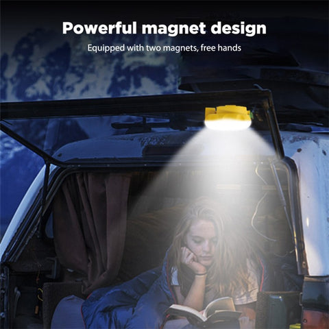 NG100 Portable Camping Magnetic LED Light Hook Design Solar Power Outdoor Lamp with 3 Batteries