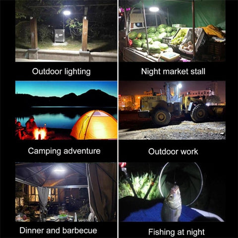 NG100 Portable Camping Magnetic LED Light Hook Design Solar Power Outdoor Lamp with 3 Batteries
