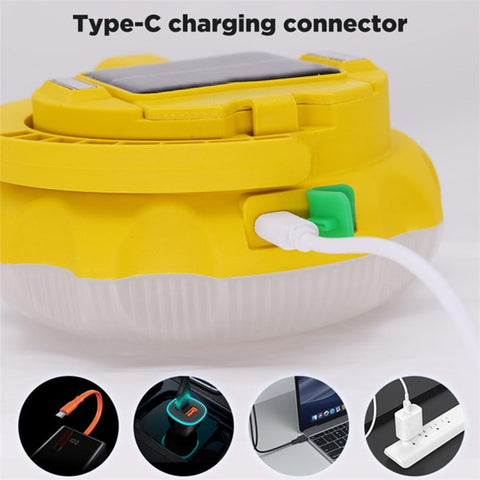 NG100 Portable Camping Magnetic LED Light Hook Design Solar Power Outdoor Lamp with 3 Batteries