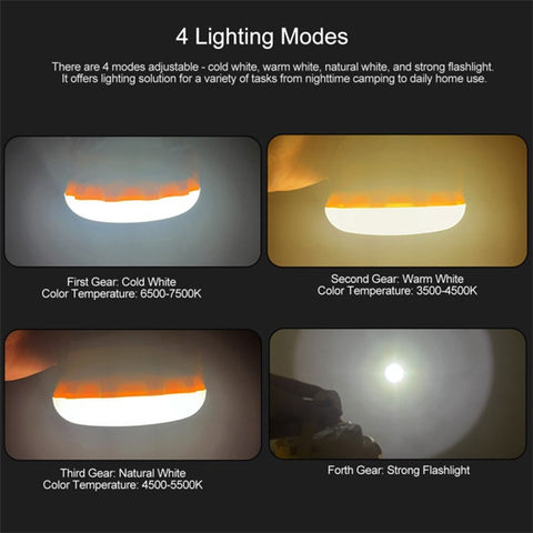 NG200 Solar Power LED Light Hook Design Outdoor Camping Magnetic Lamp with 4 Batteries
